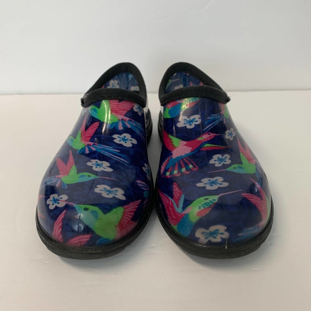 SLOGGERS Rain/Garden Boots Hummingbird Floral Print Women's Size‎ 6
